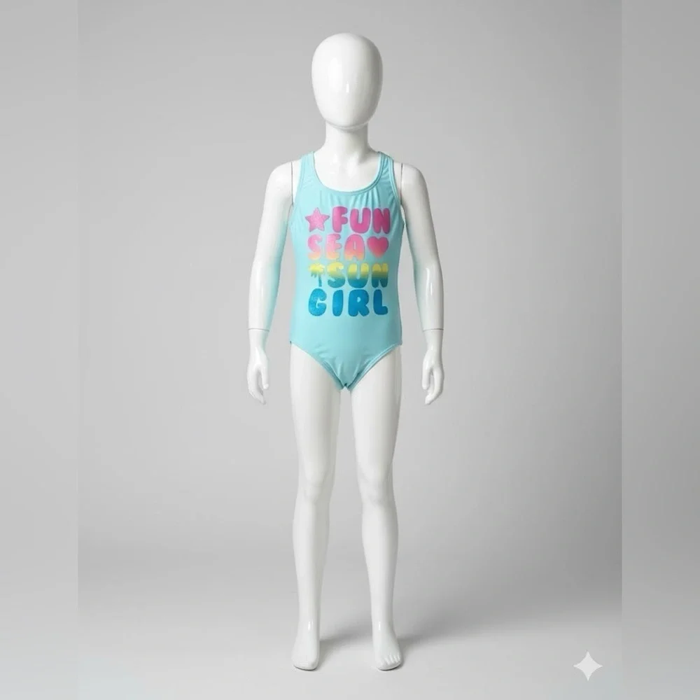 Magic Blue One Piece Swimwear with Vibrant Graphics